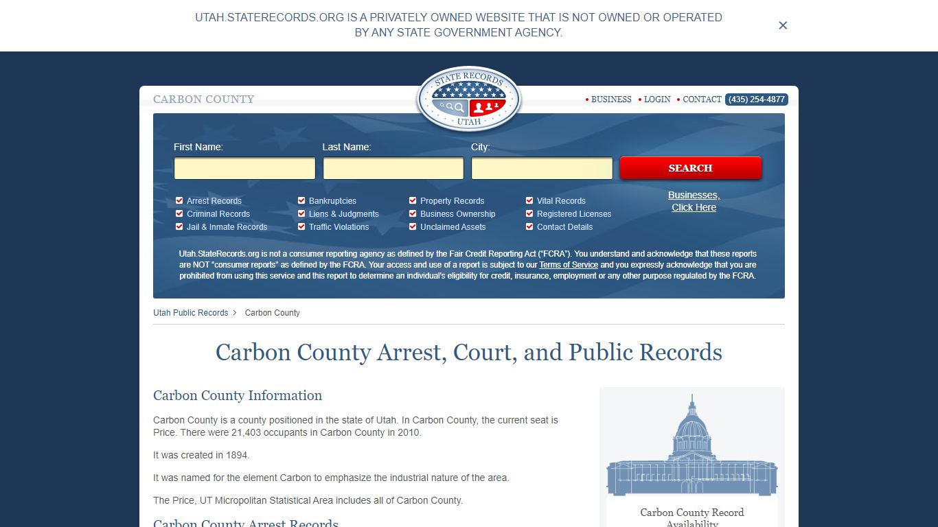 Carbon County Arrest, Court, and Public Records