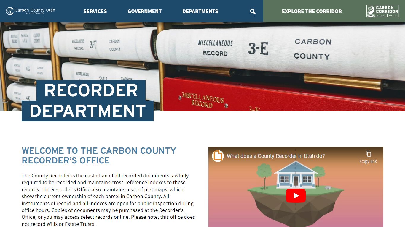 Recorder – Carbon County Utah